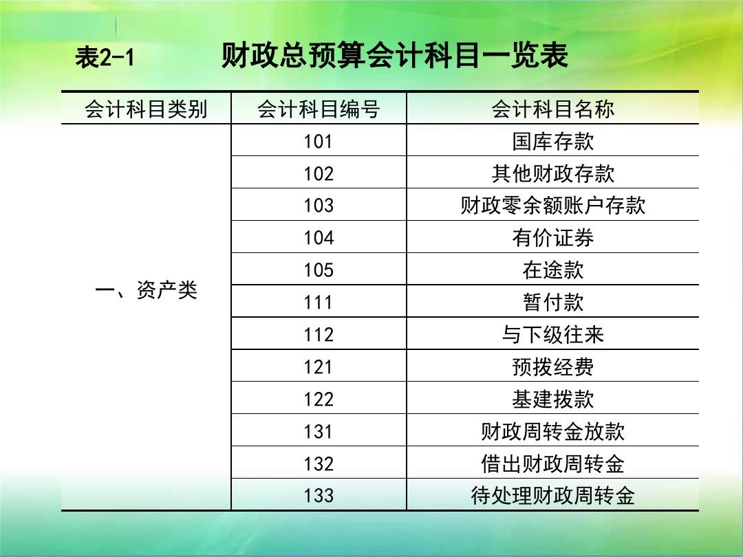 最新总预算会计科目下的财务管理革新